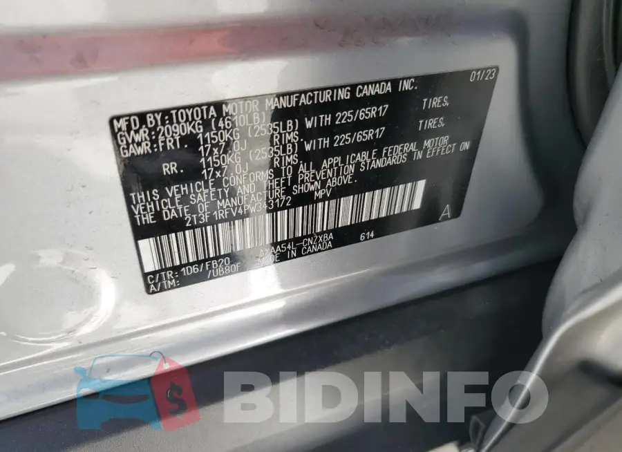 2T3F1RFV4PW343172 Photo# 14