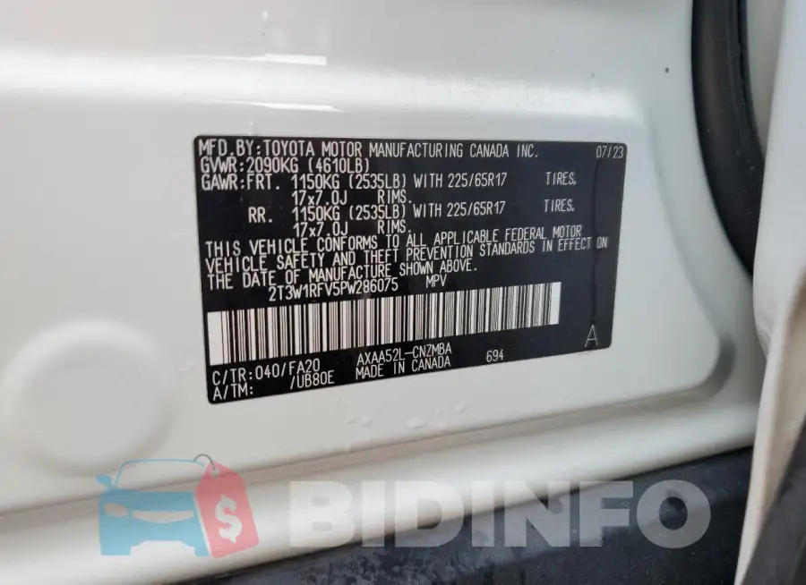 2T3W1RFV5PW286075 Photo# 13