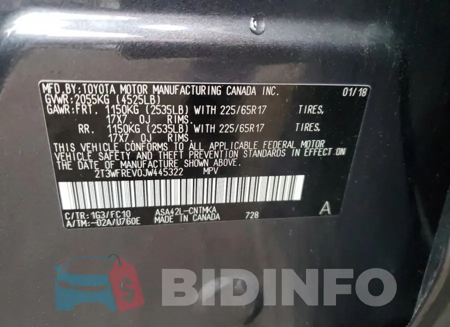 2T3WFREV0JW445322 Photo# 13