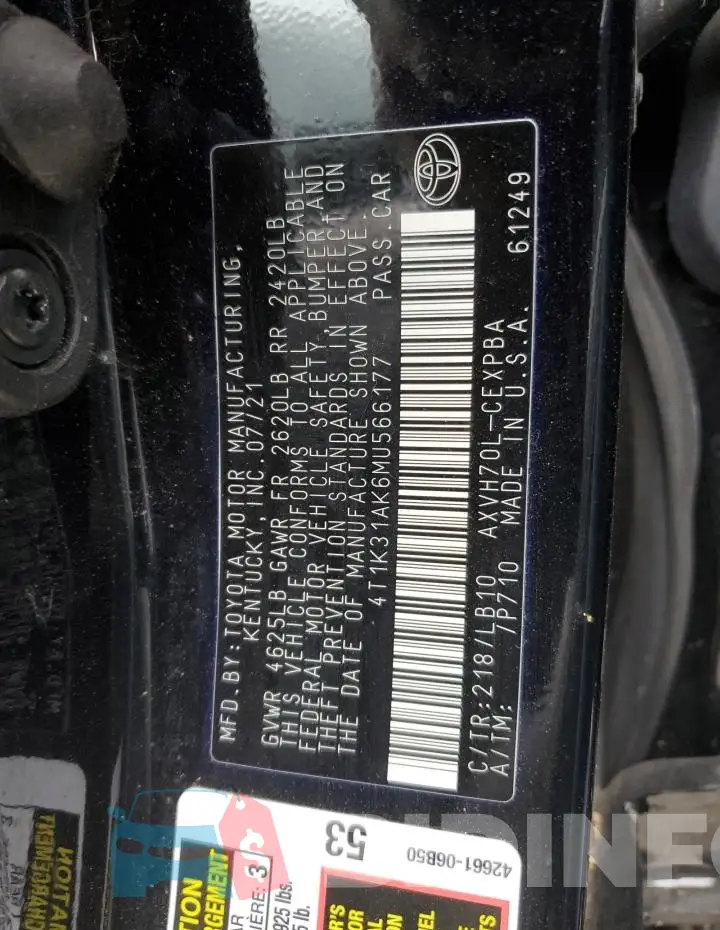 4T1K31AK6MU566177 Photo# 12