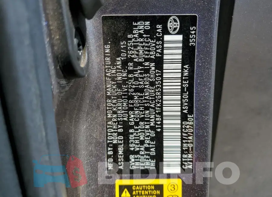4T4BF1FK2GR535017 Photo# 12