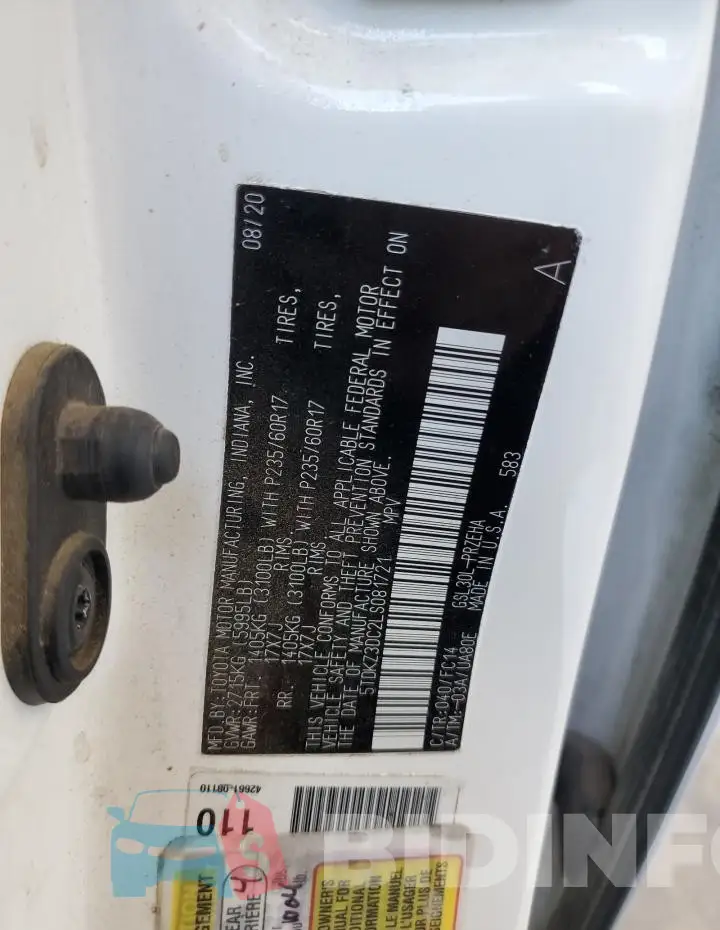 5TDKZ3DC2LS081721 Photo# 14