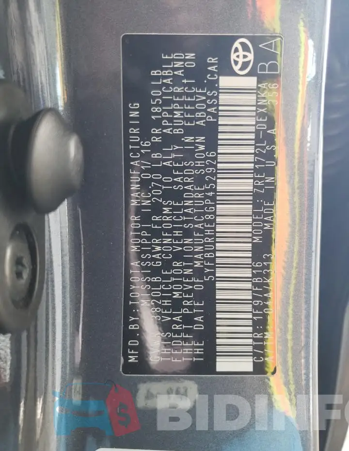 5YFBURHE8GP452926 Photo# 12