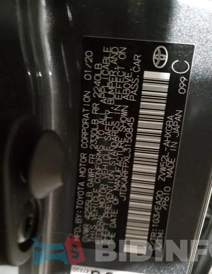 JTDKARFPXL3150845 Photo# 13