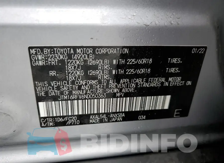 JTM16RFV6ND050363 Photo# 13