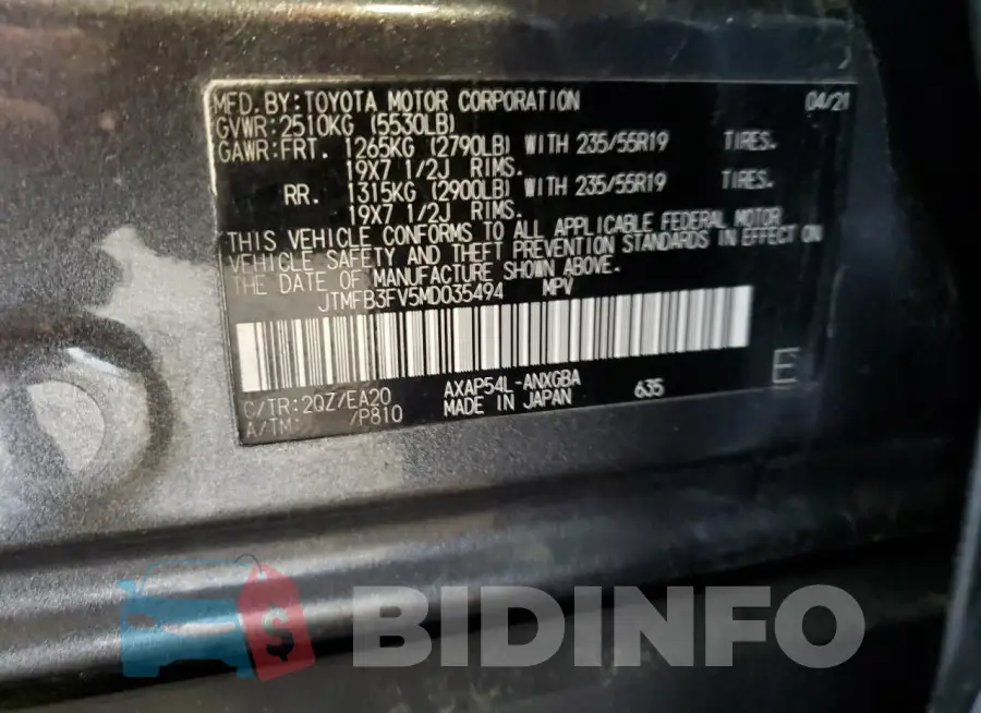 JTMFB3FV5MD035494 Photo# 14