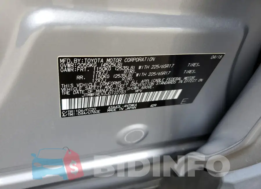 JTMWFREV3JD122783 Photo# 13