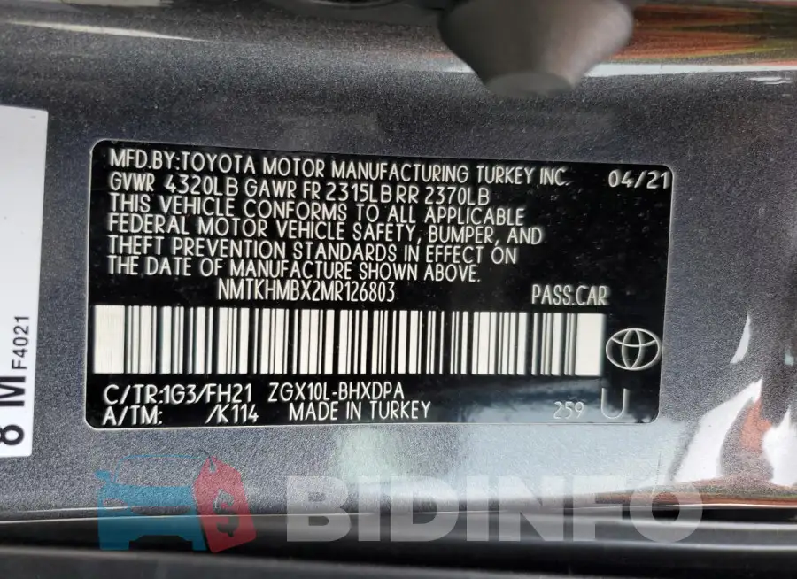 NMTKHMBX2MR126803 Photo# 14