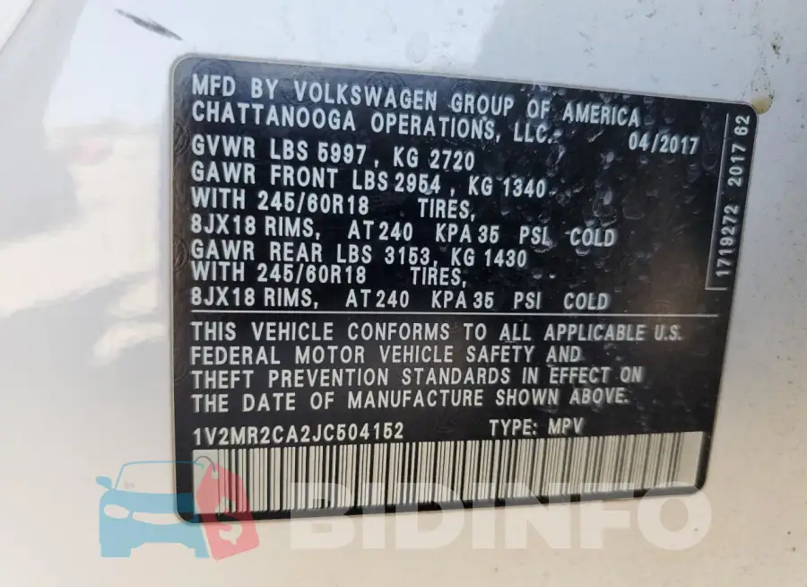 1V2MR2CA2JC504152 Photo# 13