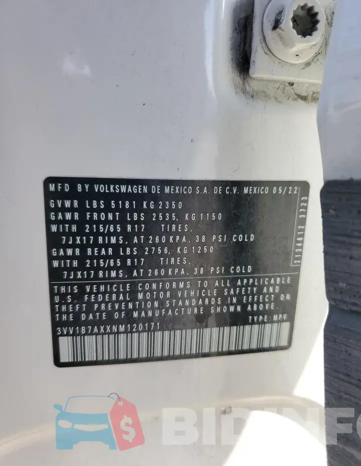 3VV1B7AXXNM120171 Photo# 13