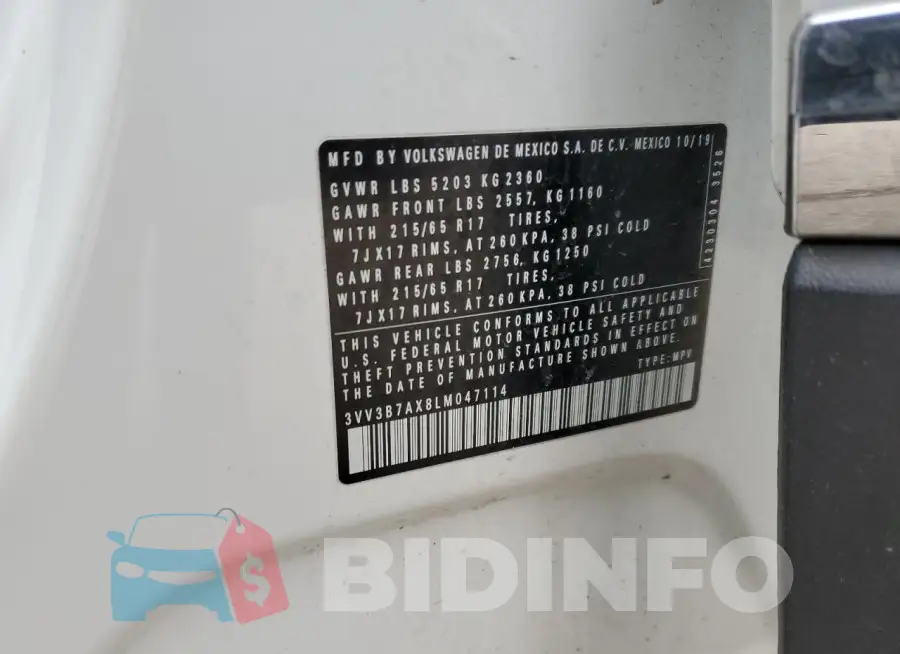 3VV3B7AX8LM047114 Photo# 13