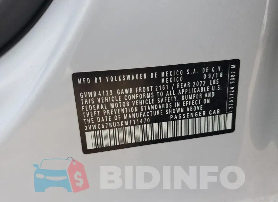 3VWC57BU3KM111470 Photo# 13
