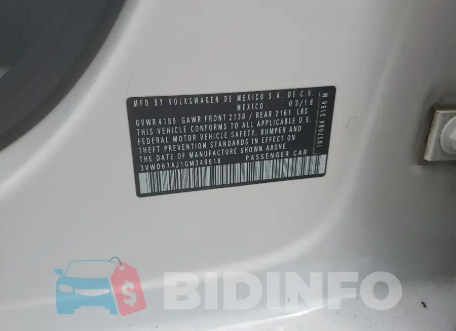 3VWD67AJ1GM346918 Photo# 12