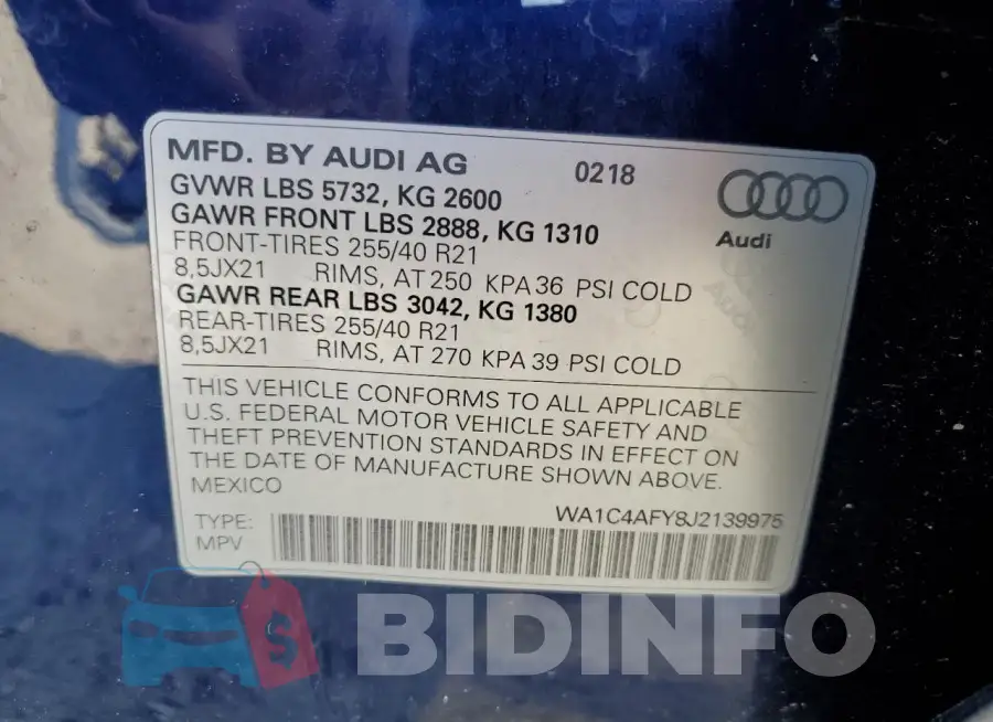 WA1C4AFY8J2139975 Photo# 13