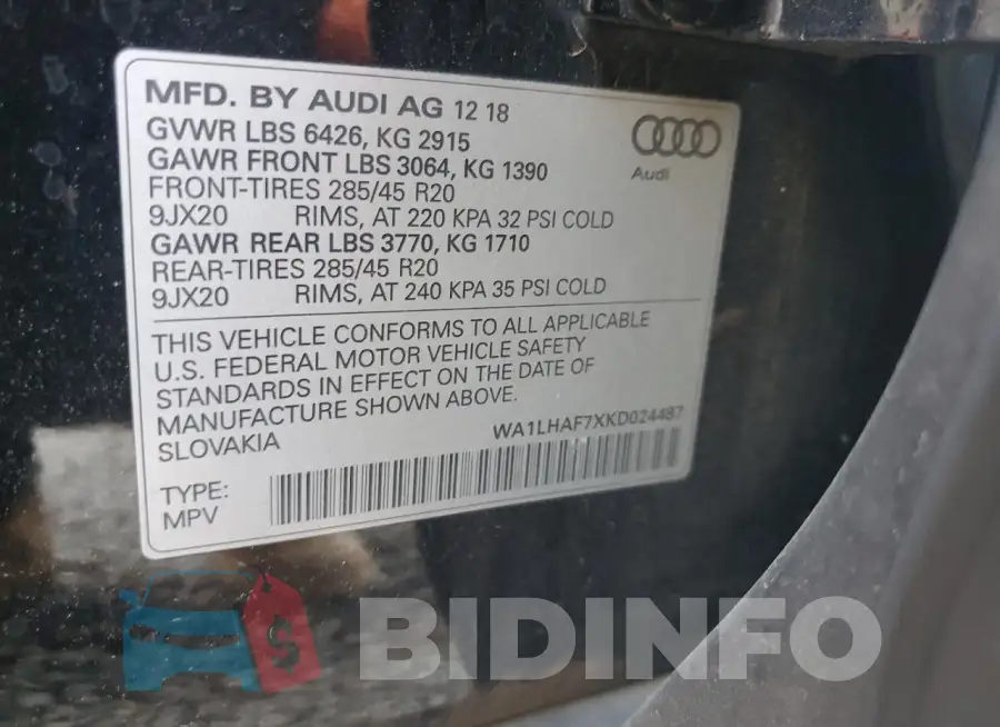WA1LHAF7XKD024487 Photo# 13