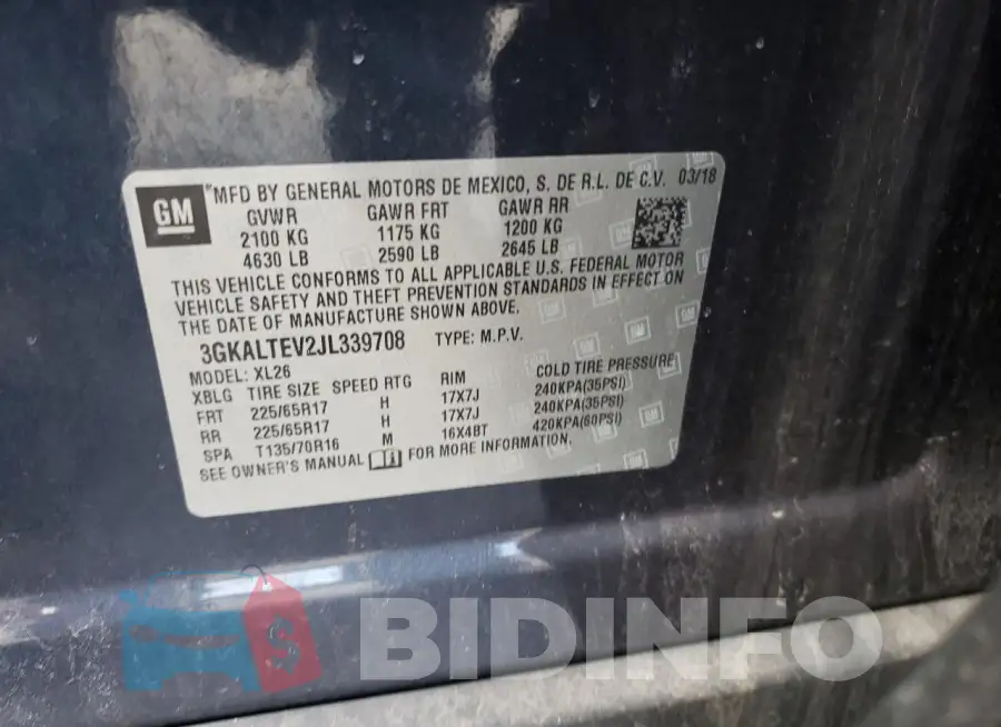 3GKALTEV2JL339708 Photo# 13