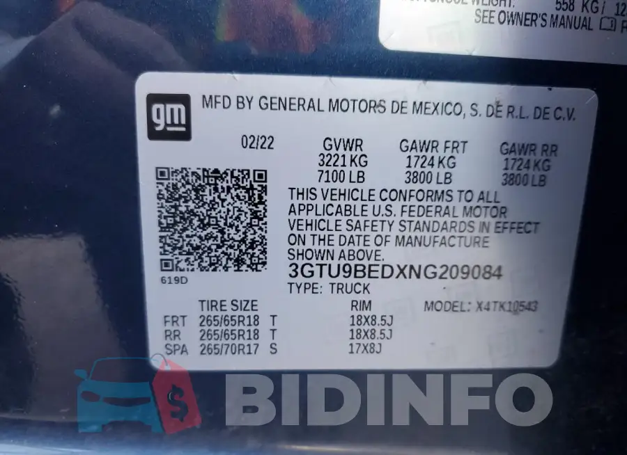 3GTU9BEDXNG209084 Photo# 13