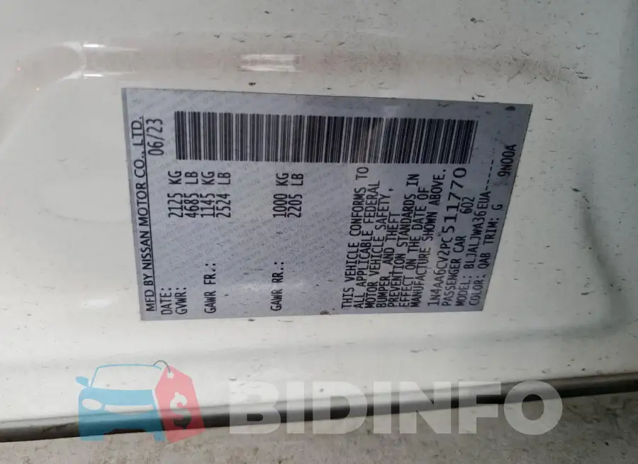 1N4AA6CV2PC511770 Photo# 12