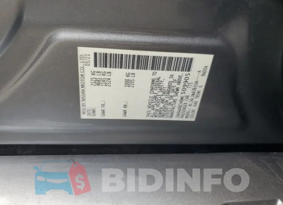 1N4AA6CV6MC509905 Photo# 12