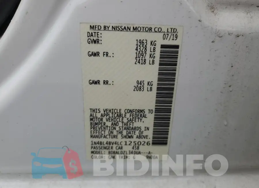 1N4BL4BV4LC125026 Photo# 12