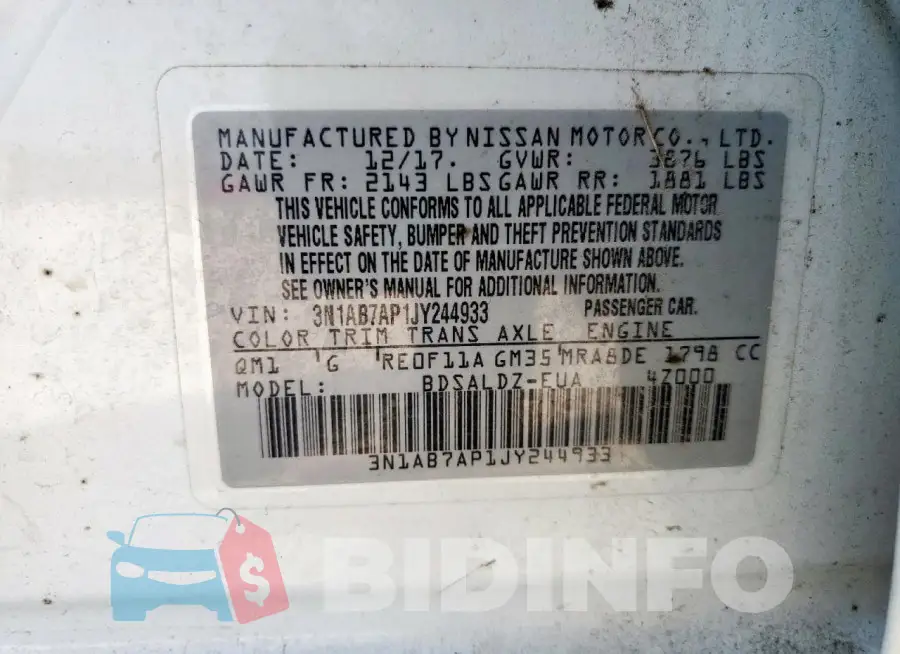 3N1AB7AP1JY244933 Photo# 12