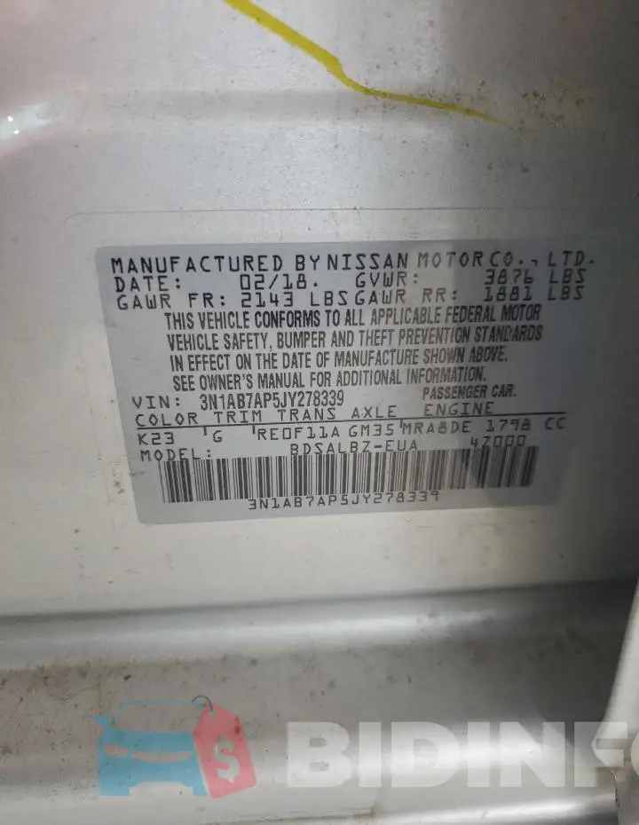 3N1AB7AP5JY278339 Photo# 12