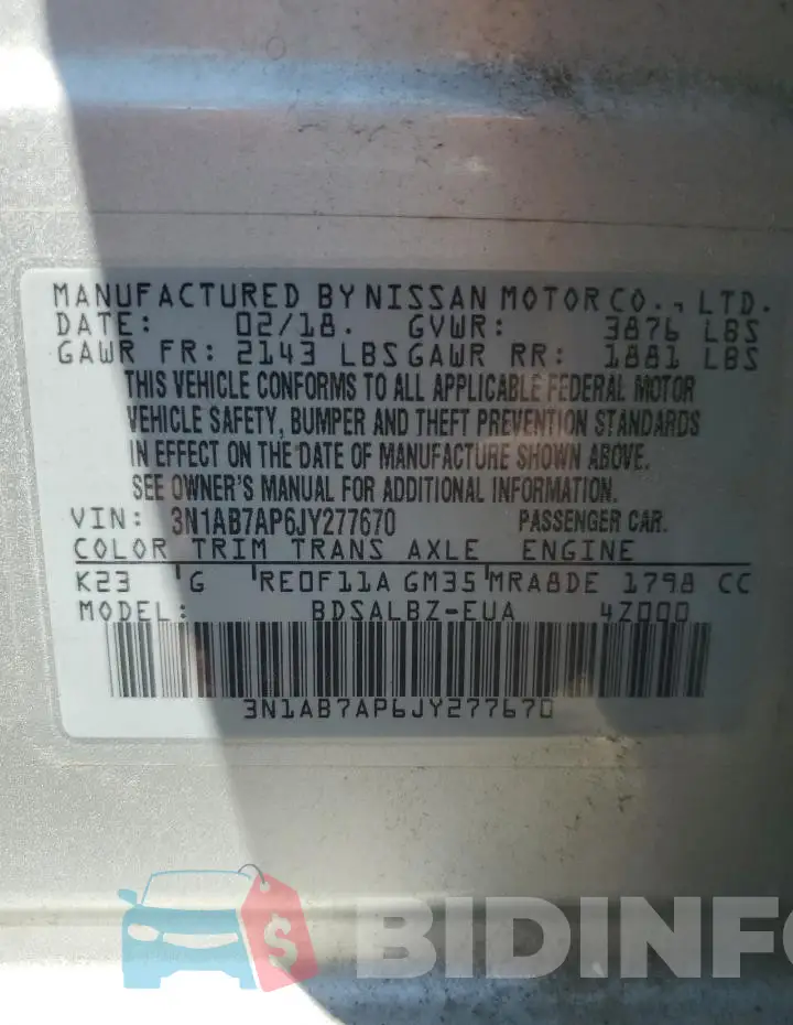 3N1AB7AP6JY277670 Photo# 12