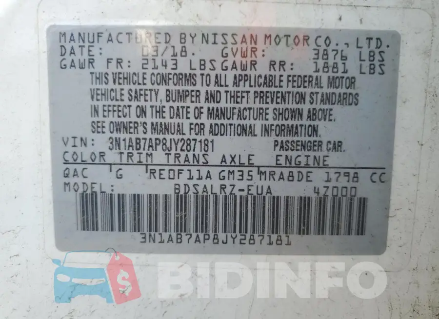 3N1AB7AP8JY287181 Photo# 12