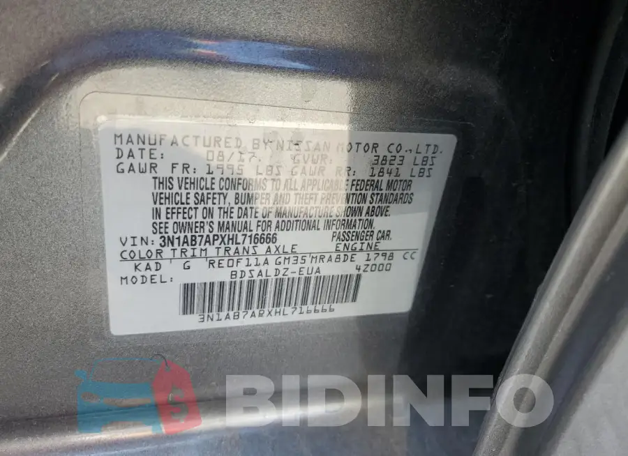 3N1AB7APXHL716666 Photo# 12
