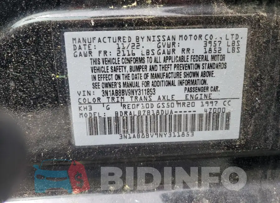 3N1AB8BV9NY311853 Photo# 13