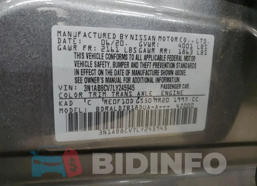 3N1AB8CV7LY245945 Photo# 12