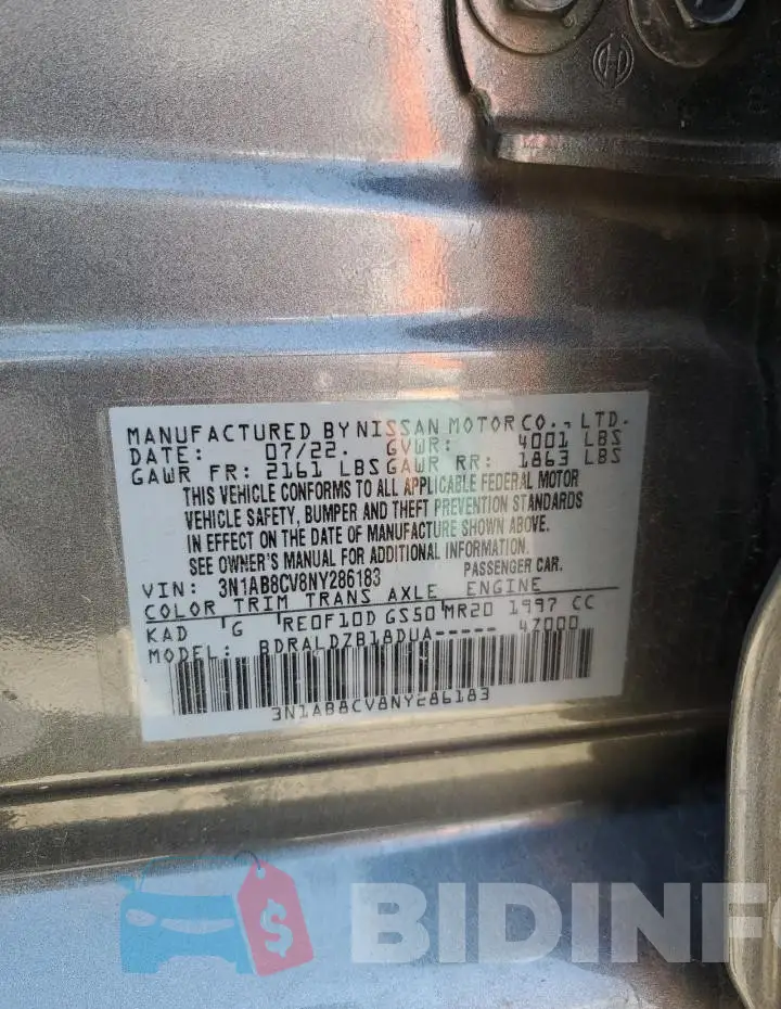 3N1AB8CV8NY286183 Photo# 12