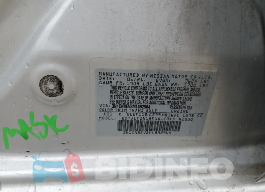 3N1CN8EV8ML892964 Photo# 13