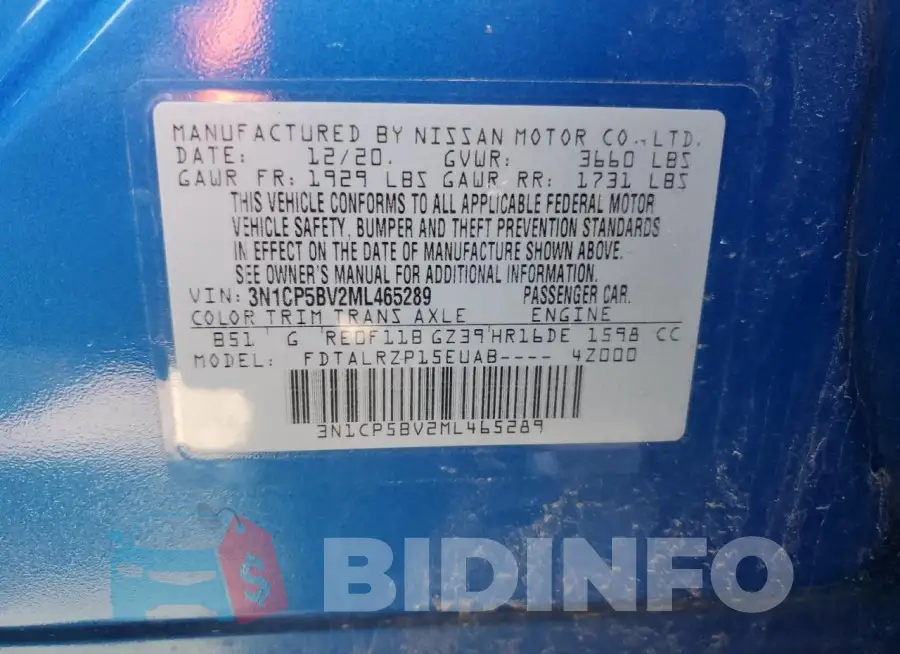 3N1CP5BV2ML465289 Photo# 13