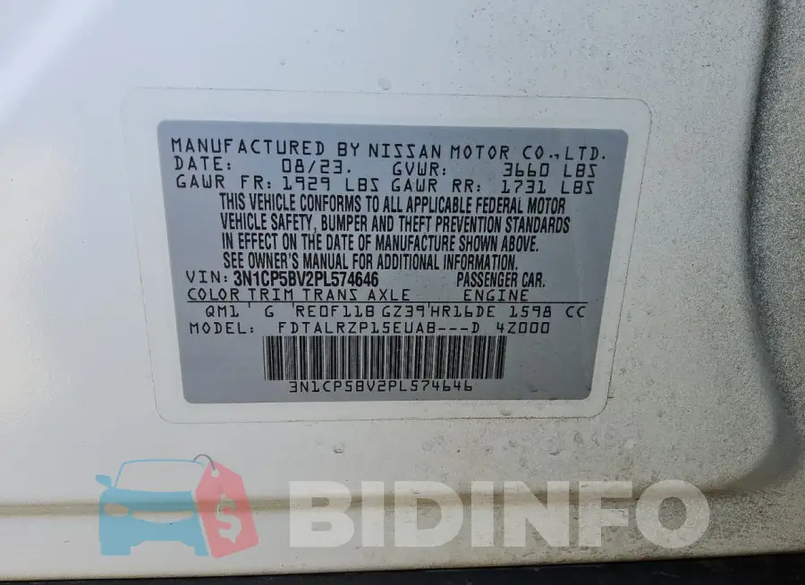 3N1CP5BV2PL574646 Photo# 13