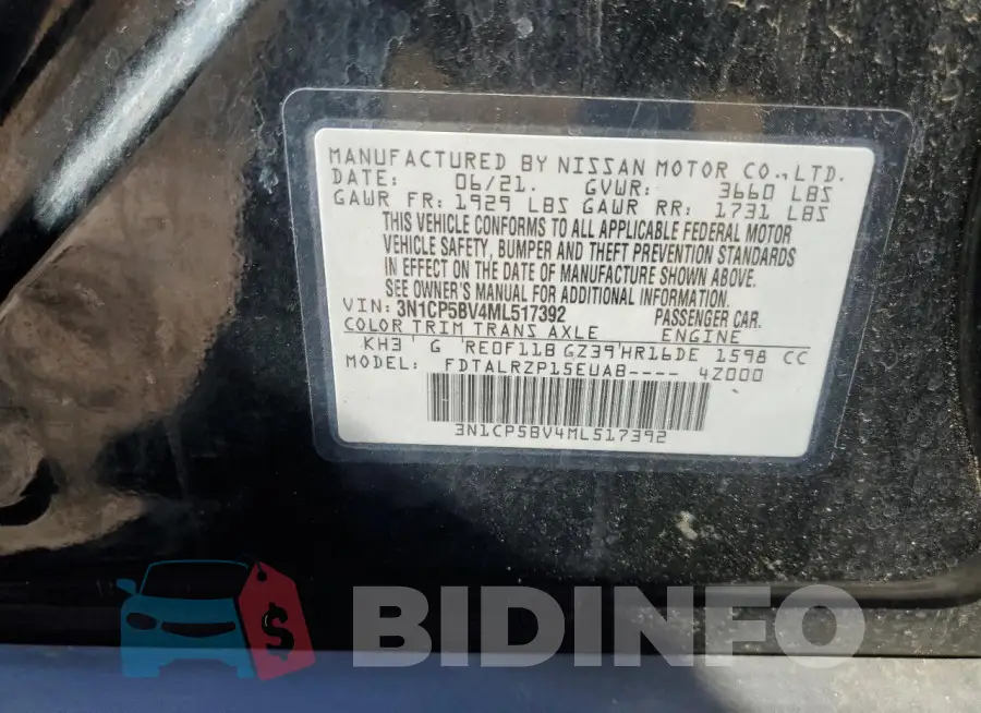 3N1CP5BV4ML517392 Photo# 12