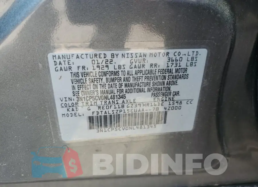 3N1CP5CV0NL481345 Photo# 12