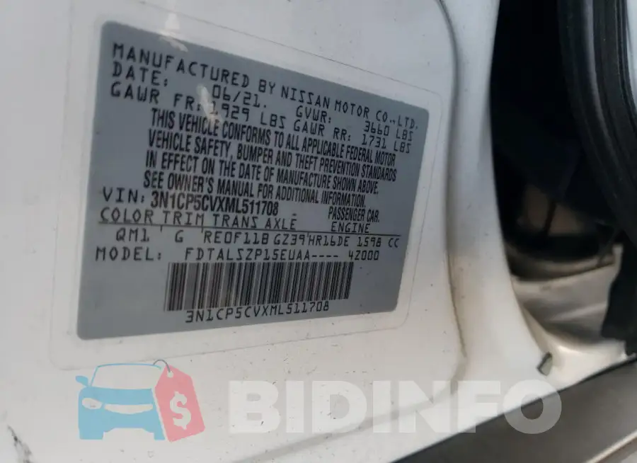 3N1CP5CVXML511708 Photo# 13