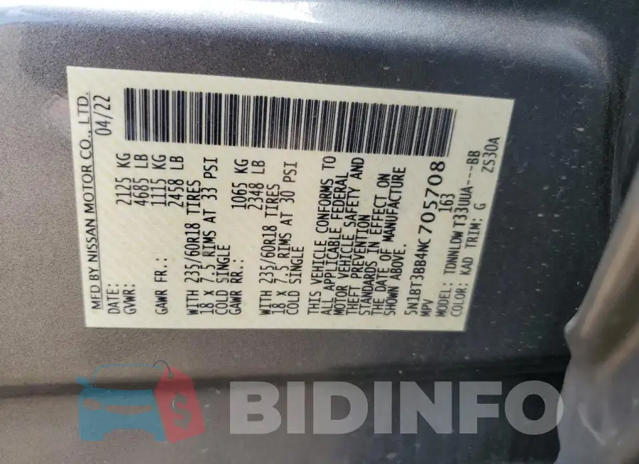 5N1BT3BB4NC705708 Photo# 13