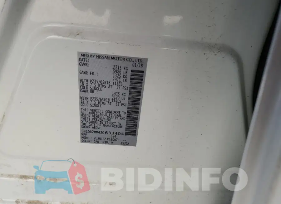 5N1DR2MM4JC633404 Photo# 13