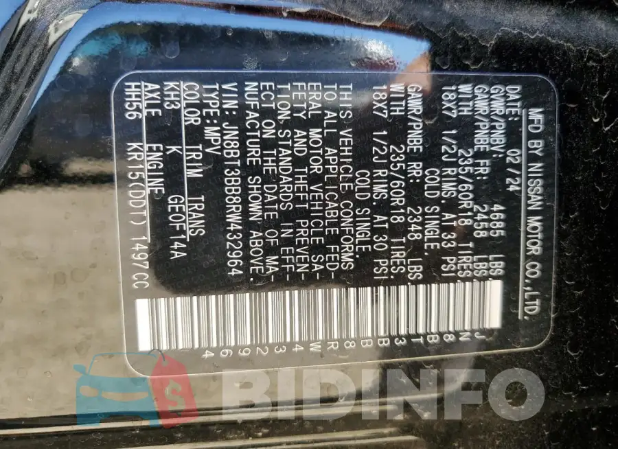 JN8BT3BB8RW432964 Photo# 12
