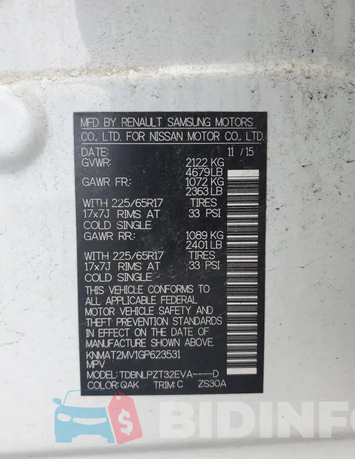 KNMAT2MV1GP623531 Photo# 13