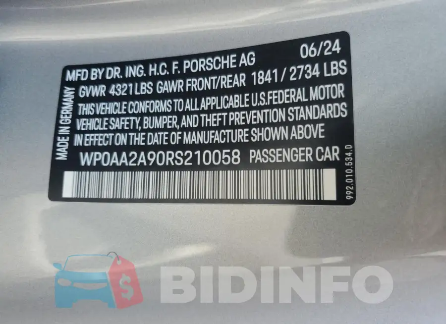 WP0AA2A90RS210058 Photo# 12