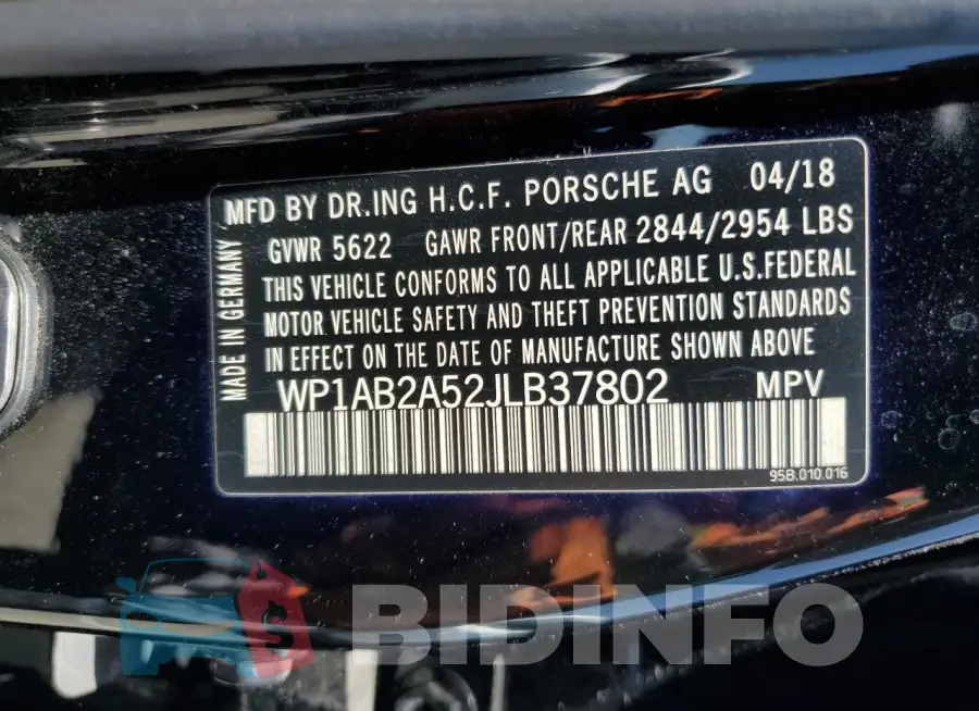 WP1AB2A52JLB37802 Photo# 13