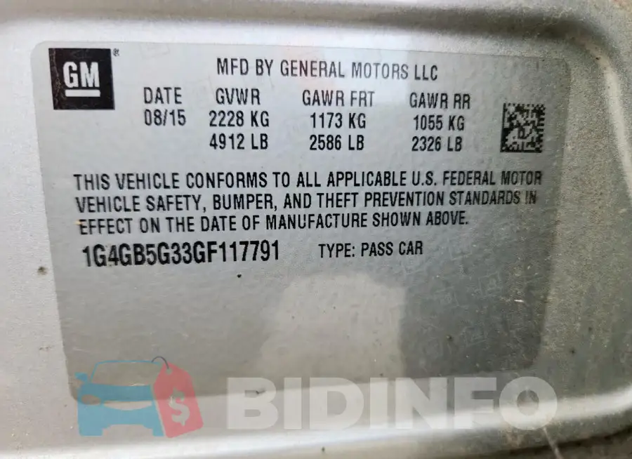 1G4GB5G33GF117791 Photo# 12