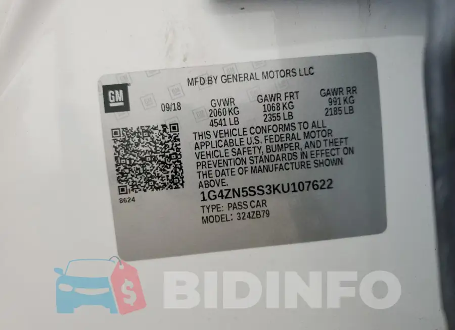 1G4ZN5SS3KU107622 Photo# 12
