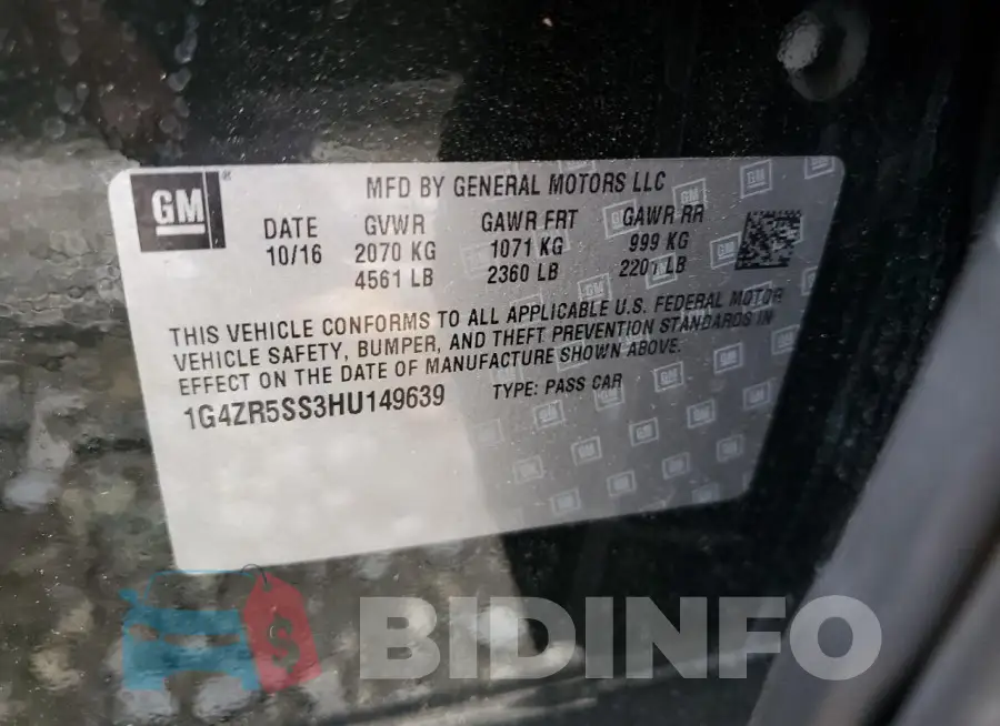 1G4ZR5SS3HU149639 Photo# 12