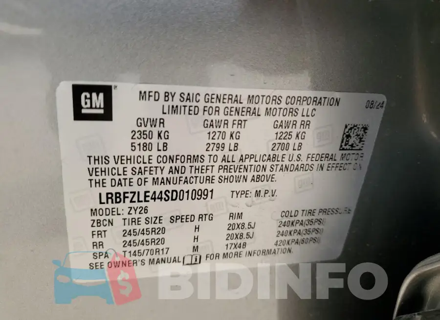 LRBFZLE44SD010991 Photo# 12