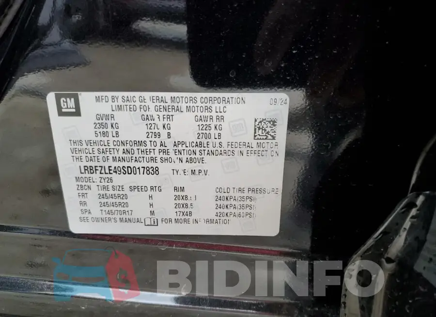 LRBFZLE49SD017838 Photo# 13