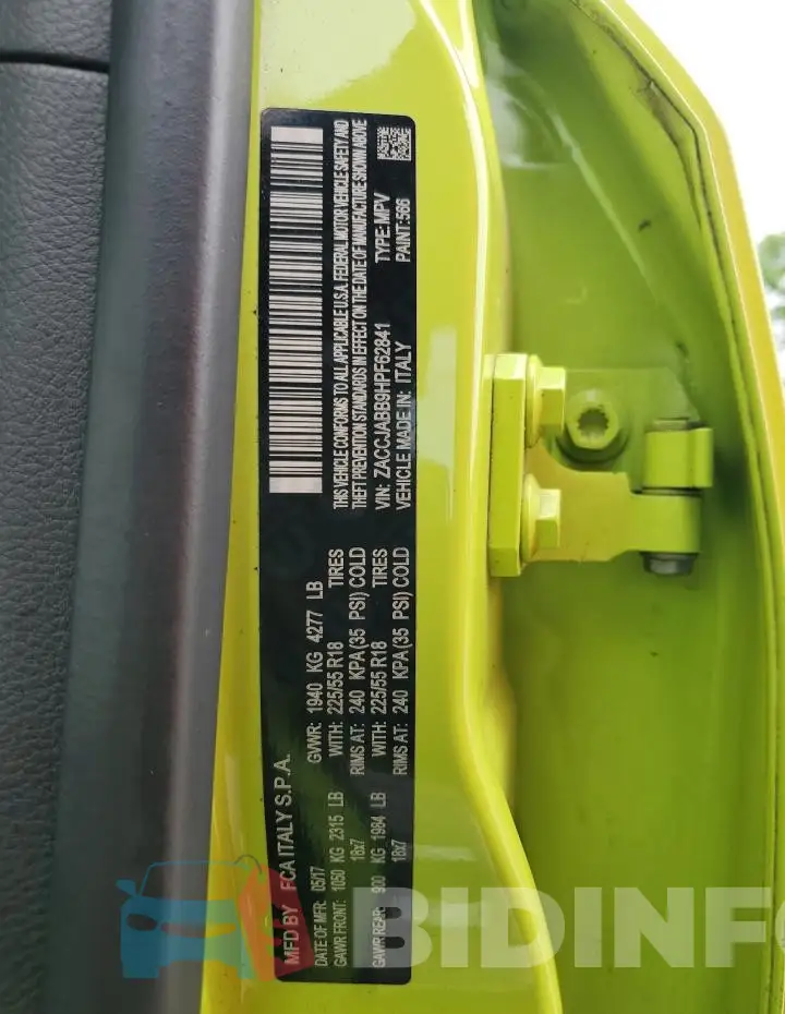 ZACCJABB9HPF62841 Photo# 12